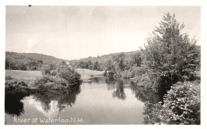 Vintage Postcard Real Photo River At Waterloo New Hampshire RPPC