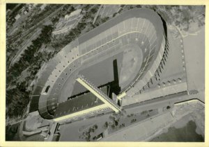 B574 Football stadium aerial view Helsinki Finland Olympia 1952