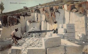 STONE QUARRY BERMUDA POSTCARD (c. 1910)