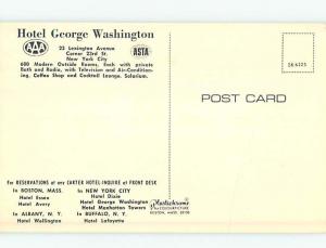 Bent - 1950's GEORGE WASHINGTON HOTEL Manhattan New York NY Q6119