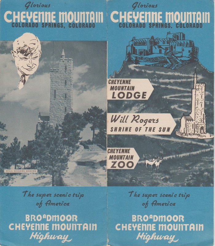 Cheyenne Mountain Colorado Springs CO, Lodge, Zoo, Will Rogers Old Brochure