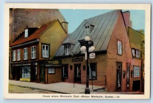 Maison Montcalm Quebec Canada Postcard House Where Montcalm Died c1930's