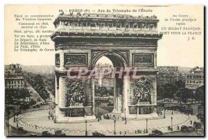 Old Postcard Paris Arc de Triomphe Etoile