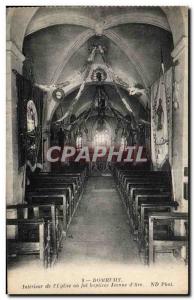 Postcard Old Domremy Interior of The Church and was baptized Joan of Arc