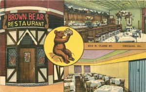 Postcard Illinois Chicago Brown Bear Restaurant Bar Teich occupation 23-10119