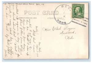 1910 Family Horse Wagon House Bee Nebraska NE RPPC Photo Antique Postcard 