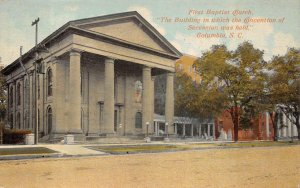 FIRST BAPTIST CHURCH COLUMBIA SOUTH CAROLINA POSTCARD 1915