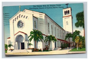 Vintage 1956 Postcard Singing Tower First Baptist Church Daytona Beach Florida