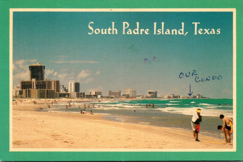 Texas South Padre Island View Of Beach 1987