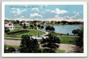 Orlando Florida Public Park And Lake Eola Postcard O24