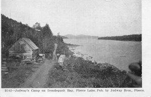 Piseco Lake New York Judways Camp Irondequoit Bay Log Cabin Postcard AA110476