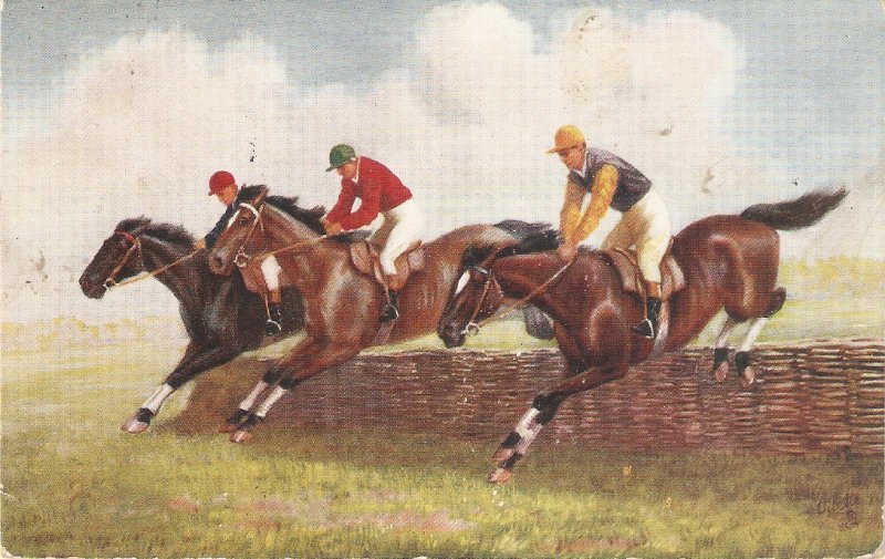 Steeplechasing  Tuck Oiette Postcard # 9509