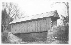 Postcard RPPC New Hampshire Webster Snyder Covered Bridge Walker 23-3521