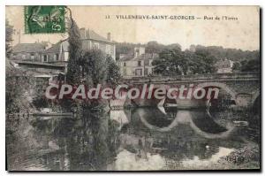 Old Postcard Villeneuve Saint Georges Bridge Of I'Yerres