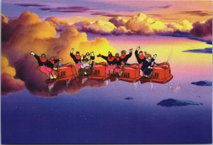 Studio Ghibli People Flying Carts Sky Clouds Postcard BS.29