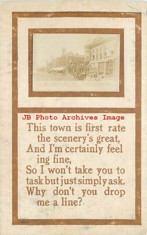 IA, Grundy Center, Iowa, Photo Mount Postcard, Main Street, 1911 PM