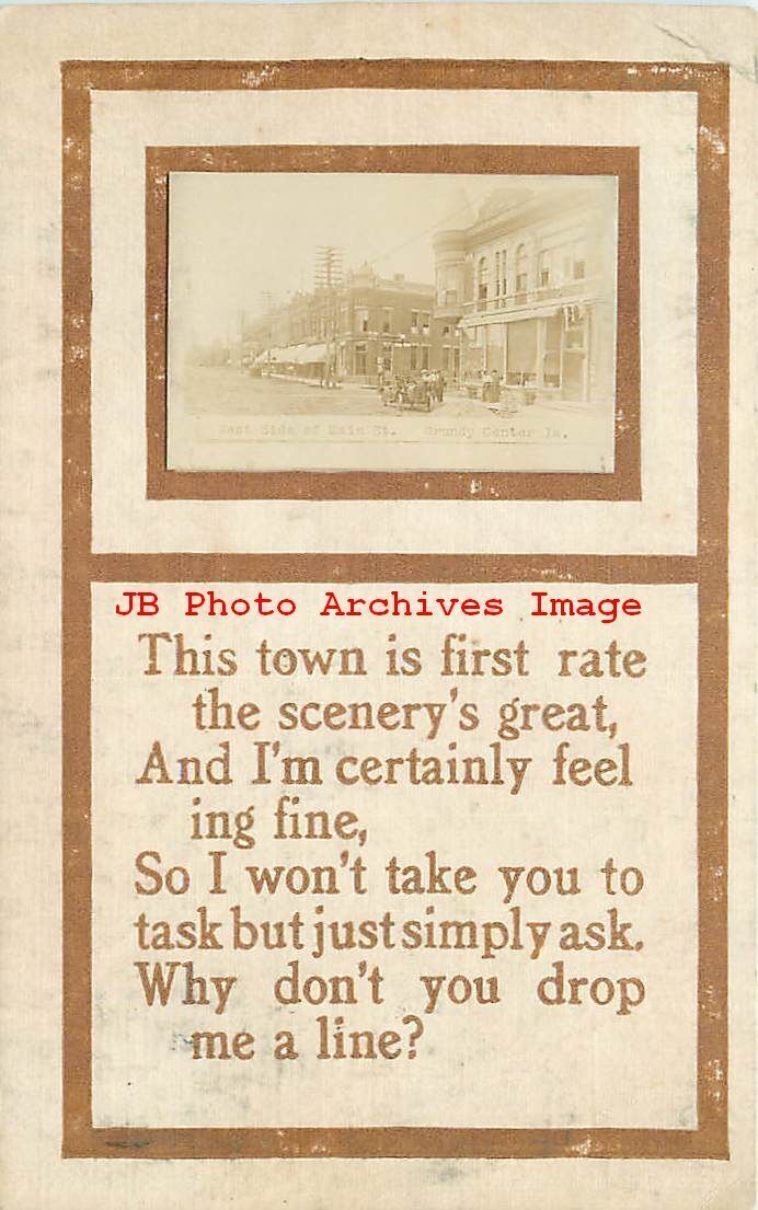 IA, Grundy Center, Iowa, Photo Mount Postcard, Main Street, 1911 PM