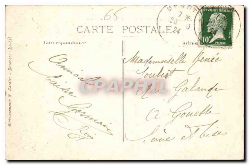 Old Postcard Frontiere Franco Suisse Road Maiche has Goumois