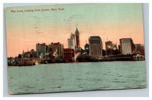 Vintage 1911 Postcard New York Skyline from New Jersey