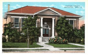 Vintage Postcard Carnegie Library Bartlesville Oklahoma E. C. Kropp & Co. Pub.