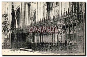 Amiens Cathedral Old Postcard The choir stalls Riviera Evangille 1508 1519