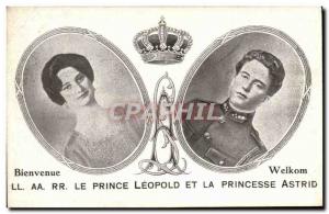 Old Postcard Prince Leopold and Princess Astrid