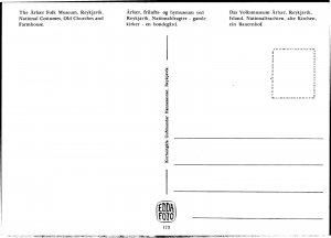 Postcard Iceland Reykjavik Kvedjur fra  �rb�jarsafninu Greetings   folk Museum