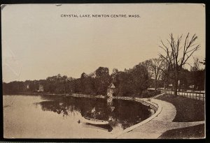 Vintage Postcard 1907-1915 Crystal Lake, Newton Centre Massachusetts (MA)