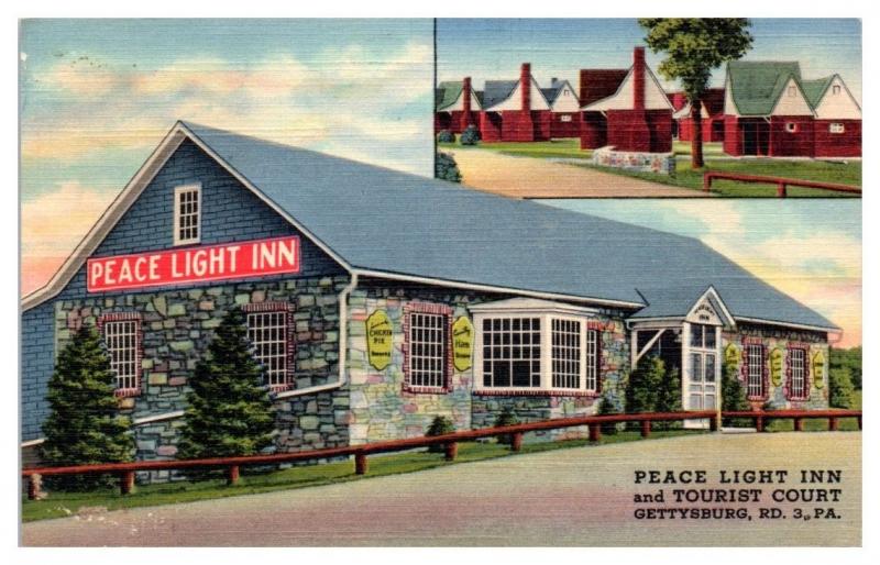 Peace Light Inn and Court, Gettysburg, PA Postcard