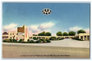 1957 Exterior View La Cima Court Building Roswell New Mexico NM Vintage Postcard