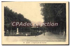 Old Postcard Agen Esplanade Du Gravier
