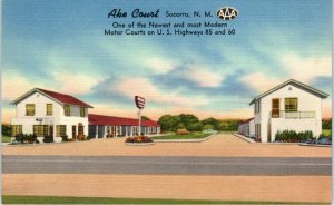 SOCORRO, NM New Mexico    AKE  COURT  1951   Roadside  Linen  Postcard