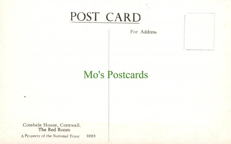 Cornwall Postcard - The Red Room, Cotehele House SW2616
