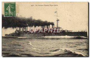 Old Postcard The warship squadron armor Edgar Quinet