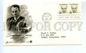 486476 1986 year FDC first day cover USA novelist Sinclair Lewis