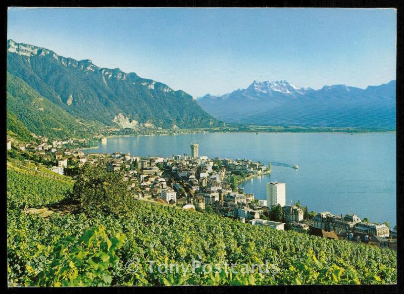 Montreux - Vue Generale et les Dents-du-Midi