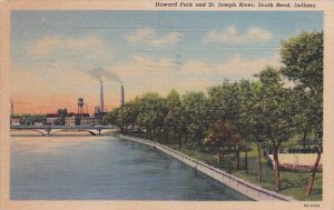 Indiana South Bend Howard Park And Saint Joseph River 1947