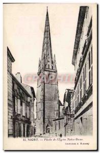 Niort Old Postcard Fleche s & # 39eglise Notre Dame