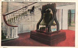 Vintage Postcard 1928 Liberty Bell Independence Hall Philadelphia Pennsylvania