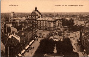 Germany München Karlsplatz Munich Vintage Postcard 09.98