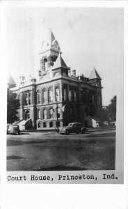 Court House Princeton Indiana 1940s RPPC Photo Postcard 21-236