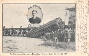 Atlantic City New Jersey Thoroughfare Train Wreck, 1st Car From Water, U18401