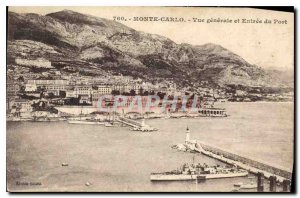 Old Postcard Monte Carlo General view and Port of Entry