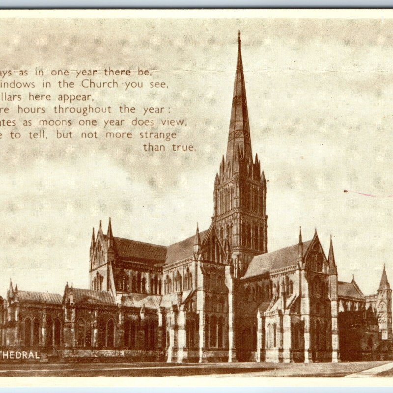 c1920s Salisbury, England Church Gothic Cathedral Valentine Phototype Clock A205