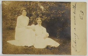 Muncy Pa Young Victorian Ladies Taking a Sun Bath 1906 to Montgomery Postcard R2