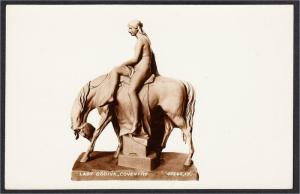 Lady Godiva Statue Coventry by Sir William Reid Dick Real Photo Postcard 1950s