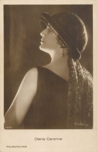 Film and stage stars history beauty actress fancy hat Diana Carenne
