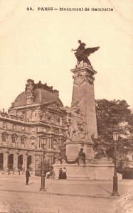 Vintage Postcard 1910's Monument de Gambetta Paris France FR