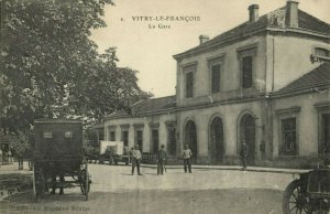 france, VITRY-LE-FRANÇOIS, La Gare, Railway Station (1916) Postcard