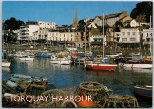 Torquay Harbour Largest Holiday Resort In Devon England Boats Ships Postcard